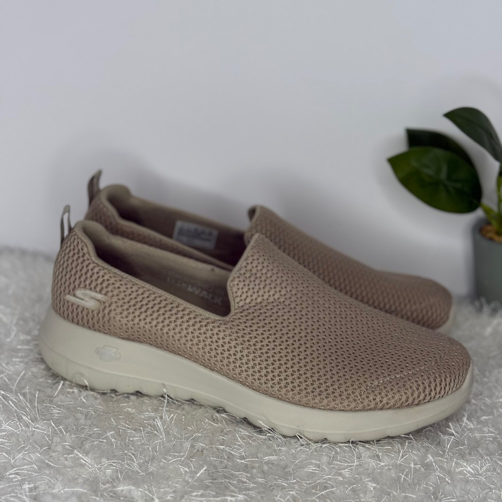 Skechers GOwalk Max Tan Mesh Slip On Sneakers Shoes Women's Size 9 - Picture 4 of 9